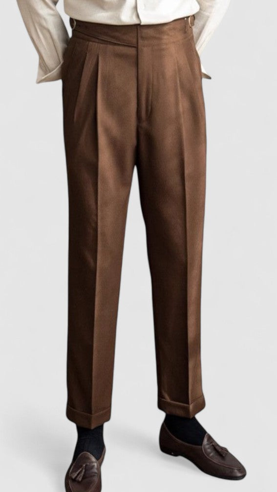 Men's High-Waist Retro Casual Trousers
