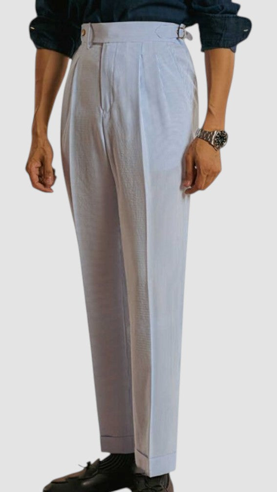 Men's Loose High-Waisted Pleated Trousers
