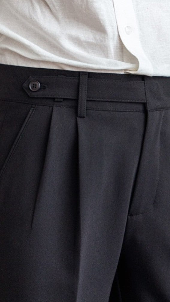 Men's High Waisted Pleated Trousers